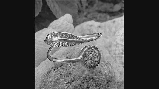 Filigree Style  Memorial Ring - 925 Silver Memorial Ring w/ Inclusions