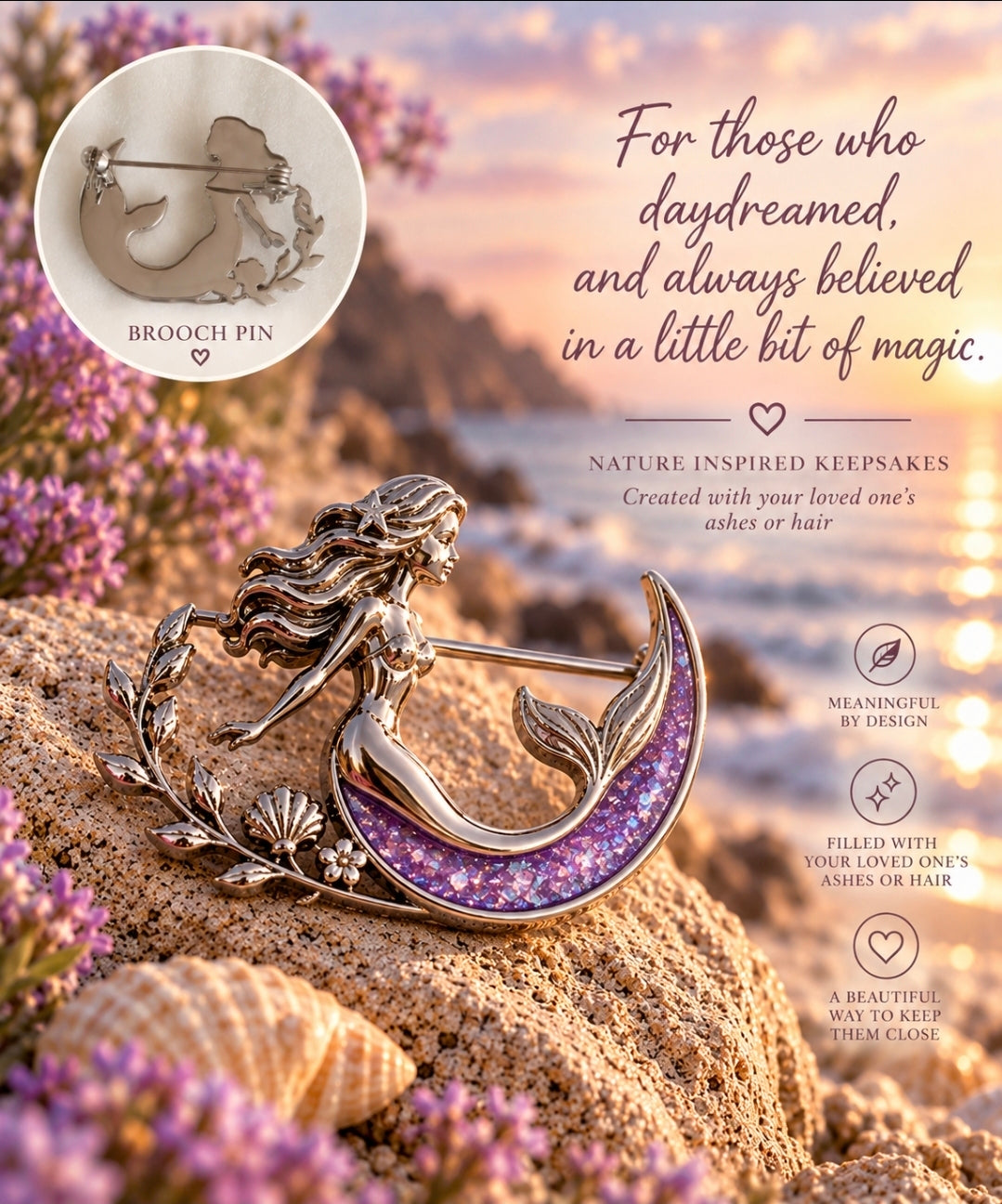 Mermaid Memorial Brooch