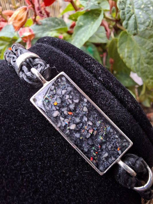 Neoma bracelet- 925 Silver Memorial Bracelet w/ Inclusions