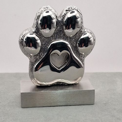 Stainless Steel Paw Print Memorial Ornament