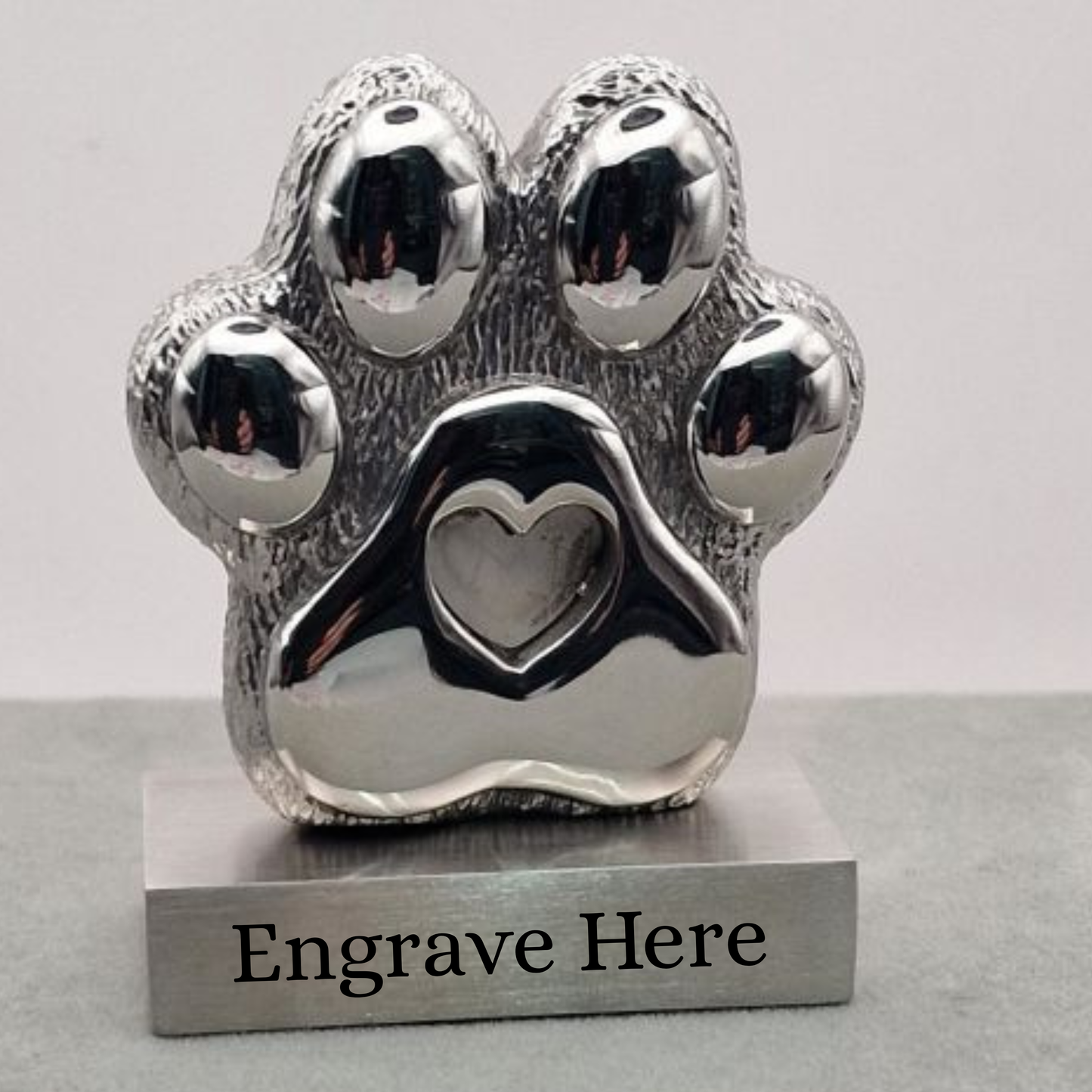 Stainless Steel Paw Print Memorial Ornament