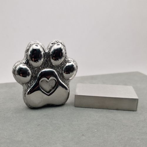 Stainless Steel Paw Print Memorial Ornament