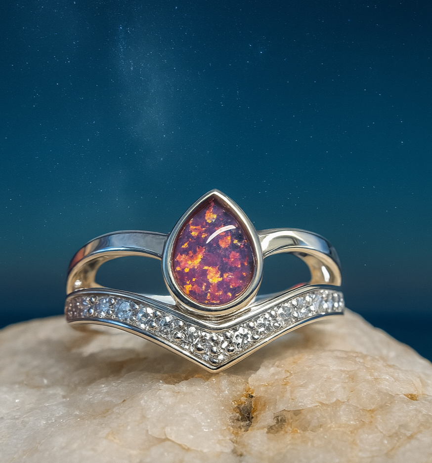 Vespera Ring - 925 Silver Memorial Ring w/ Inclusions