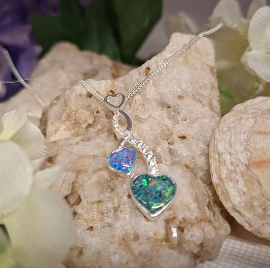 Albireo Pendant - 925 Silver Memorial Necklace w/ Inclusions