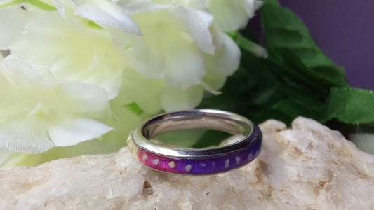Seleon Ring -  4mm Channel 925 Silver Memorial Ring w/ Inclusions