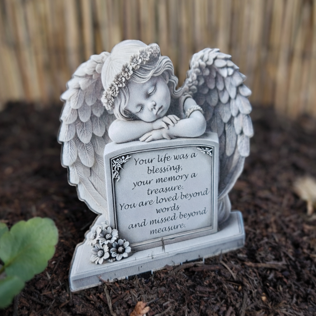Angel Memorial Garden Plaque – “Your Life Was a Blessing