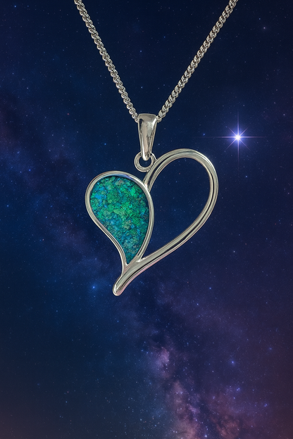 Celeste Pendant - 925 Silver Memorial Necklace w/ Inclusions.