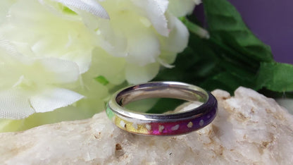 Seleon Ring -  4mm Channel 925 Silver Memorial Ring w/ Inclusions