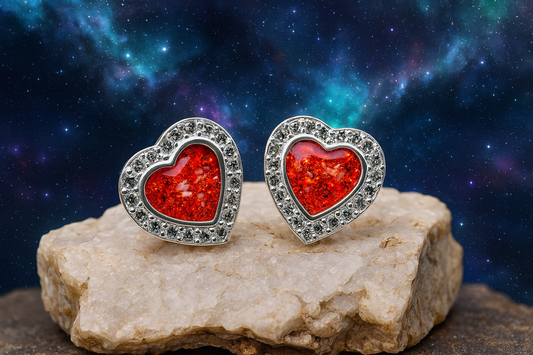 Althea Earrings - 925 Silver Memorial Earrings w/ Inclusions