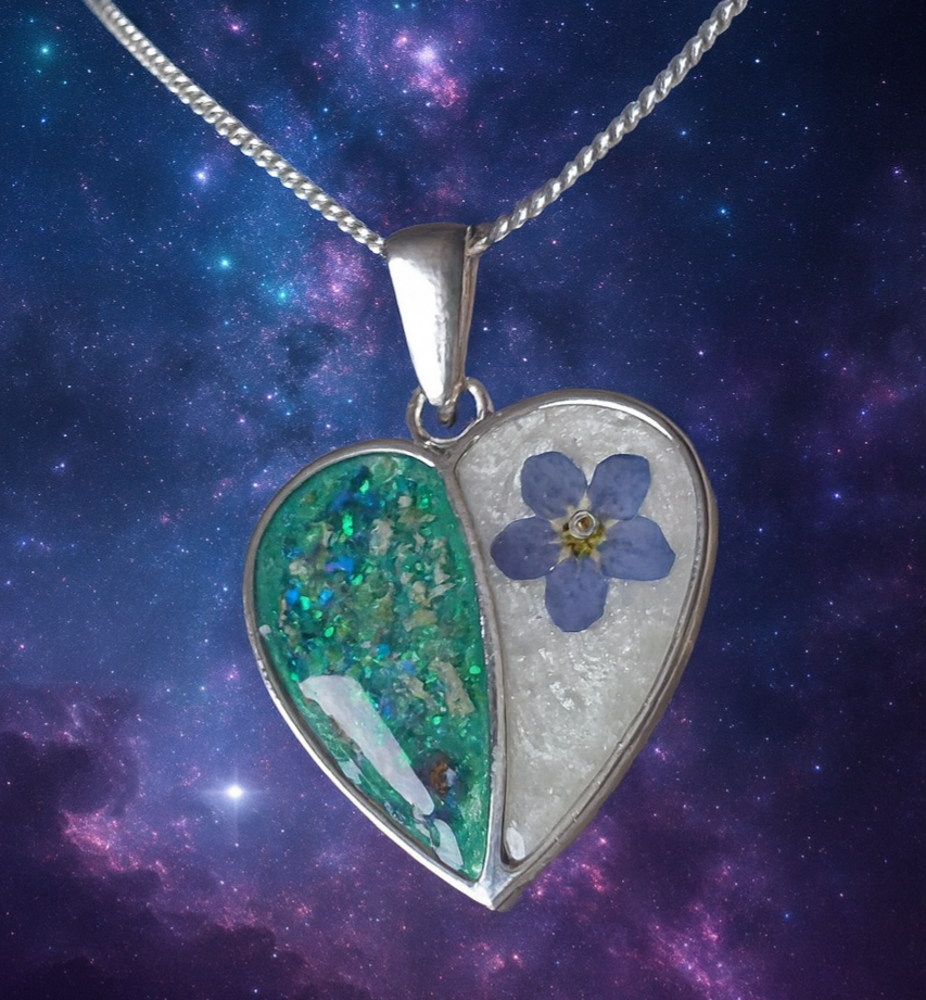 Oriel Pendant - 925 Silver Memorial Necklace w/ Inclusions