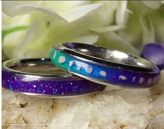 Seleon Ring -  6mm Channel 925 Silver Memorial Ring w/ Inclusions