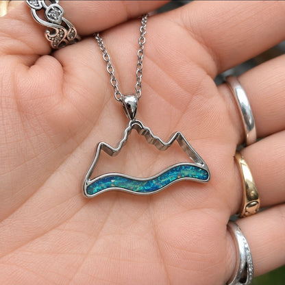 Mountain Peaks & River Memorial Pendant