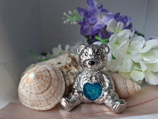 Cremation ashes keepsake teddy bear with resin. 